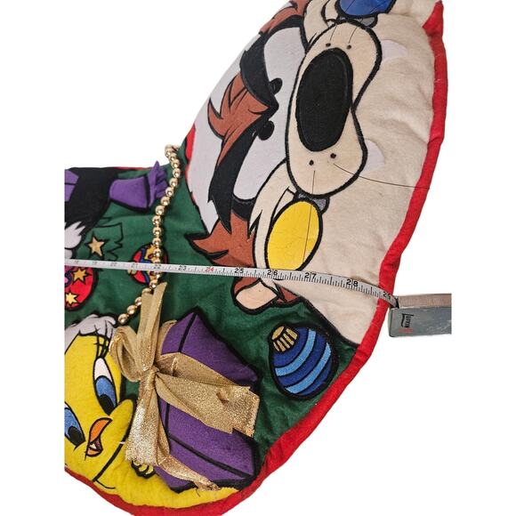 Warner Bros Store Looney Toons Huge Christmas Stocking 2000 Taz Tweety Plush Y2K - Picture 9 of 16